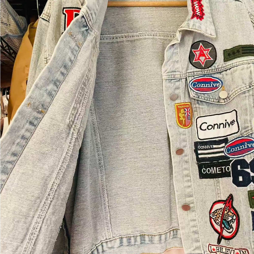 New “Street Style Denim Jacket | Patchwork Badge … - image 5